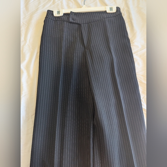 Wide leg black pin stripe dress pants - Picture 8 of 8